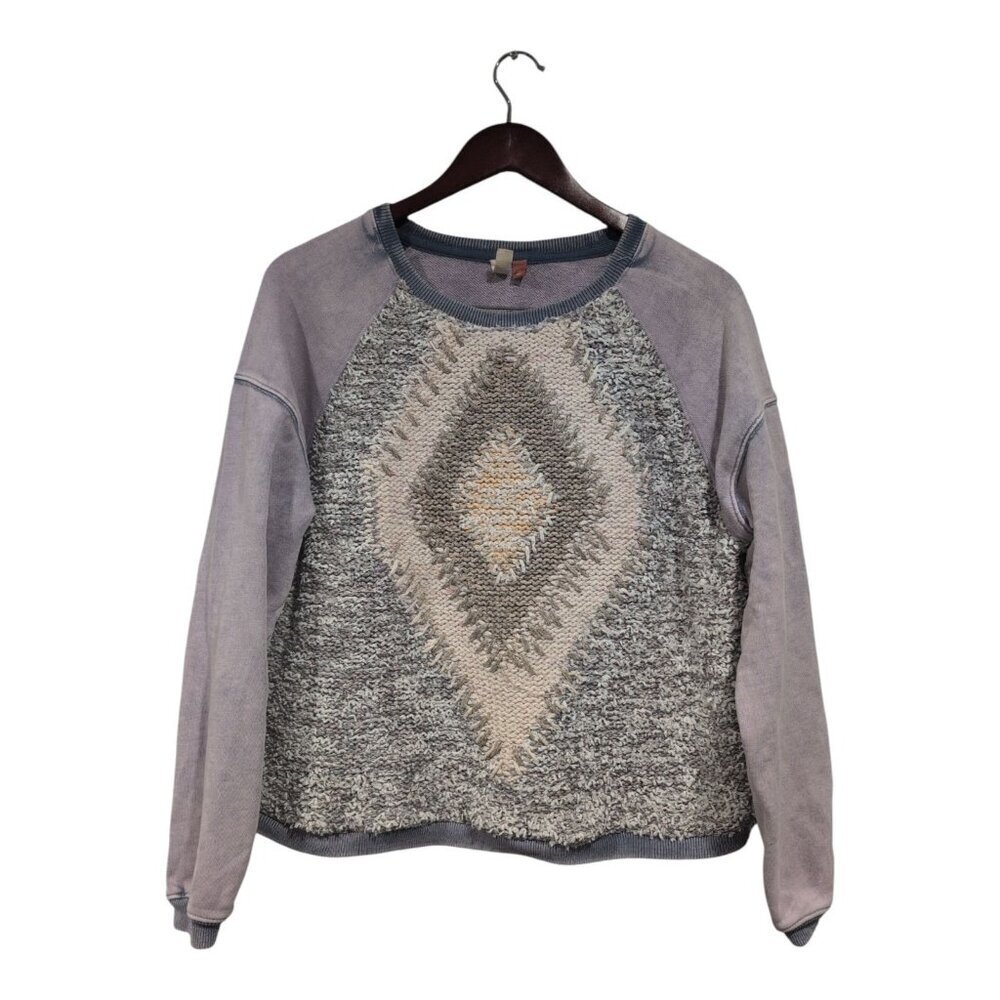 Pilcro Anthropologie Anabel Crew Neck Sweatshirt Textured Knit Sz XS Casual Boho